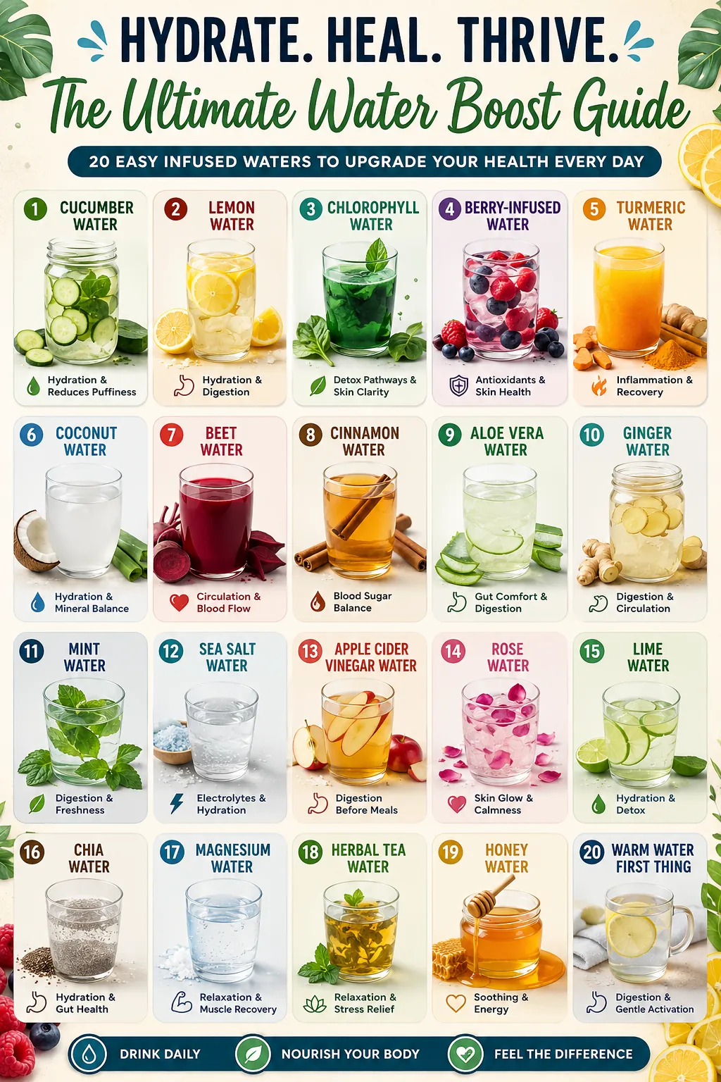 The Ultimate Water Boost Guide — 20 easy infused waters to upgrade your health every day